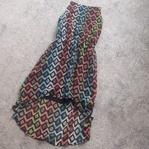 Small Le Chateau Colorful Geometric Patterned high low Skirt
